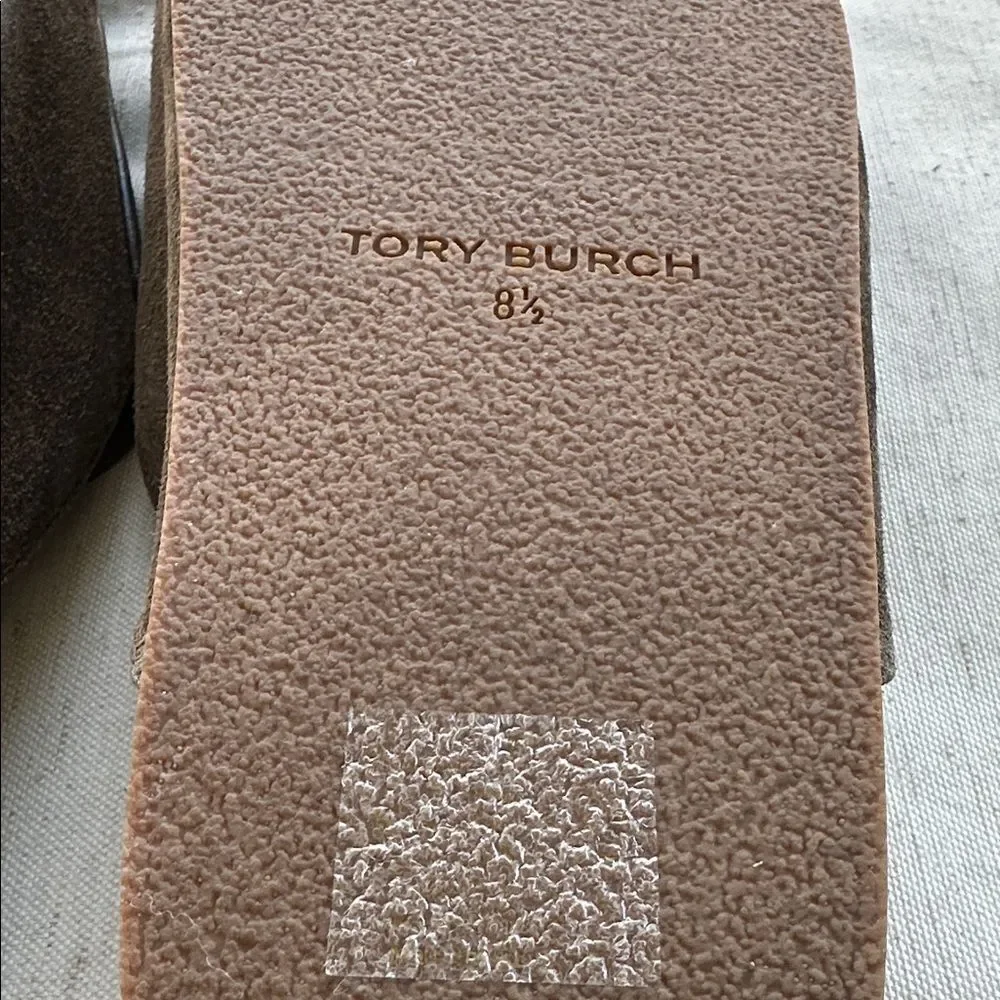 Tory Burch Tory Charm Shearling Suede Slip-on Clogs 8.5